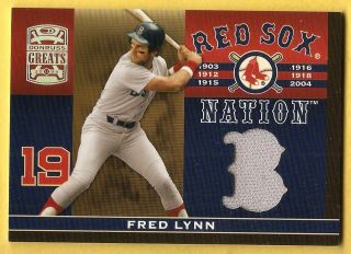2005 Donruss Greats Fred Lynn Red Sox Nation Jersey Card Rsn - 11