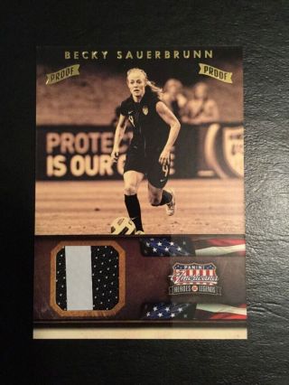 2012 Panini Americana Usa Soccer Gold Proof Jersey Relic Becky Sauerbrunn 6/10