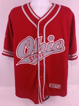 Ohio State Buckeyes Ncaa Colosseum Sport Mens L Red Stitched Baseball Jersey