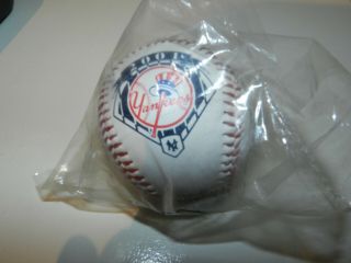 2001 Ny Yankee Stamped Autographed Team Baseball Mlbpa,  100th Ann.  Babe Ruth