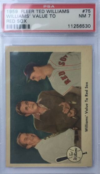 1959 Fleer 75 Ted Williams With Babe Ruth Psa 7 Nm Value To Red Sox