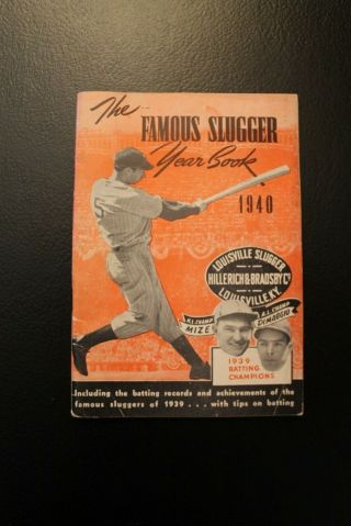 1940 Louisville Slugger Famous Slugger Yearbook With Joe Dimaggio Yankees Vg/ex