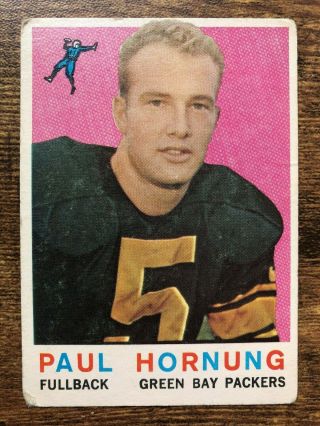 1959 Topps Football Card 82 Paul Hornung Green Bay Packers Good Hof