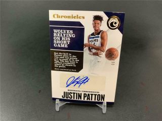 2017 - 18 Panini Chronicles Basketball Justin Patton Gold Rookie Auto 6/10