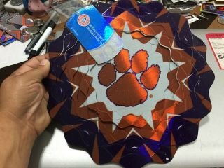 Clemson Tigers Metal Wind Spinner 10 " Ncaa Official Licensed Product Iron Stop