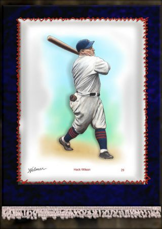 French Silks Large 29 Hack Wilson Chicago Cubs First Time