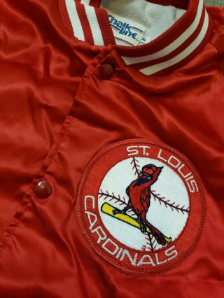 VTG 80’s 90s St.  Louis Cardinals Red Satin Jacket Size XL By Chalk Line GUC 4