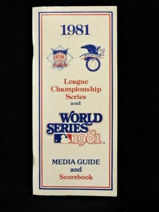 1981 League Championship And World Series Baseball Media Guide And Scorebook