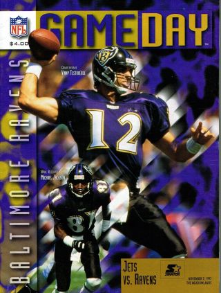 1997 Baltimore Ravens Home Vs York Jets Nfl Football Program