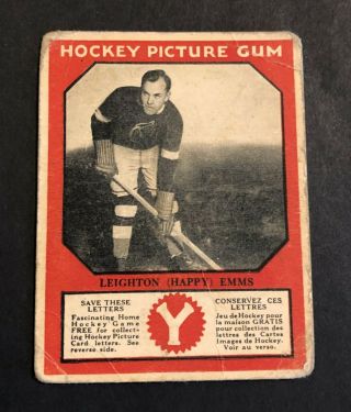 1933 - 34 Canadian Chewing Gum,  Leighton/happy Emms Rookie Card,  Detroit Red Wings