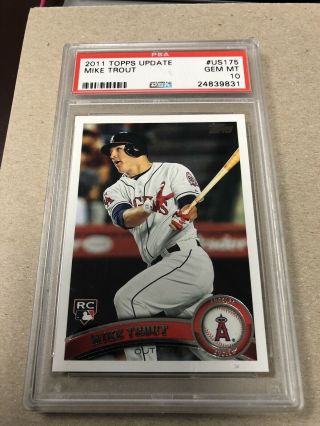 2011 Topps Update Us175 Mike Trout Rookie Rc Psa 10 Gem