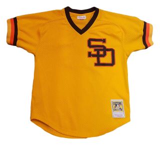 Tony Gwynn San Diego Padres 1985 Mitchell & Ness Yellow Batting Jersey Mens M