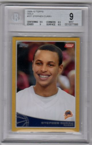 2009 - 10 Topps Gold Stephen Curry Rc 321 Bgs 9 /2009 Warriors