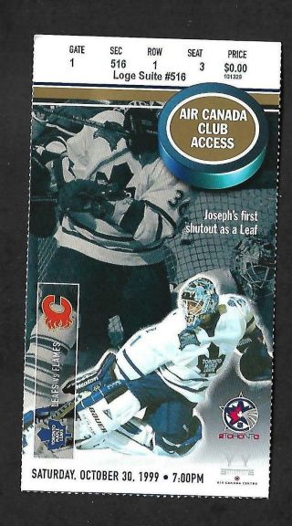 NHL TICKET STUBS: 1999 - 00 CALGARY FLAMES at TORONTO MAPLE LEAFS (2) OCTOBER 30, 3