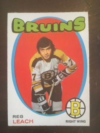 1971 - 72 O - Pee - Chee 175 Reggie Leach Rc - Boston Bruins - Rare & Vintage