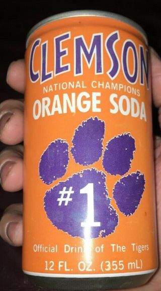 Clemson Tigers Orange Bowl Champions 1982 Perfect Season Orange Soda Can