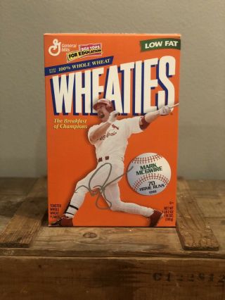 Mark Mcgwire Signed Wheaties Cereal Box W/jsa Oakland A 