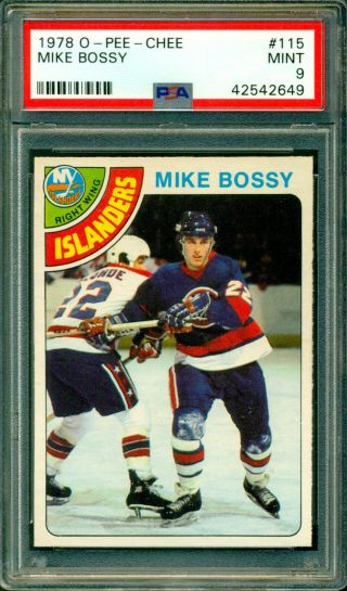 1978 79 Opc 115 Mike Bossy Rookie Card (649) Psa 9