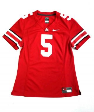 Nike Team Ohio State Buckeyes Short Sleeve Football Jersey 5 Red Womens Medium