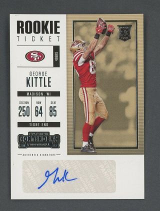 2017 Contenders Rookie Ticket George Kittle 49ers Rc Rookie Auto