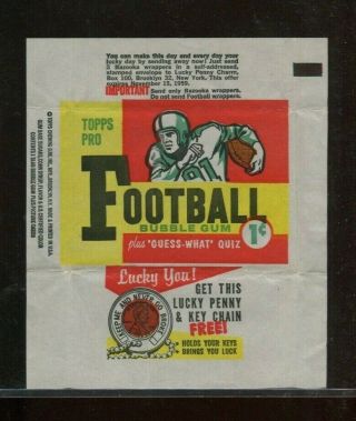 1959 Topps Football One Cent Wax Pack Wrapper - One Sheet Version