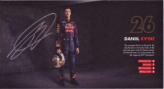 Daniil Kvyat Signed Official 4x8 Inches 2014 Toro Rosso F1 Photo Card