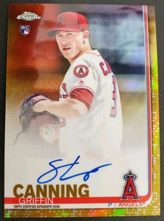 2019 Topps Chrome Griffin Canning Gold Refractor Rookie Auto /50 Angels