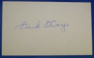 Frank Otway Dec 2009 Signed Autograph 3x5 Chicago Bruins (1 Game Wonder) 1994 - 45