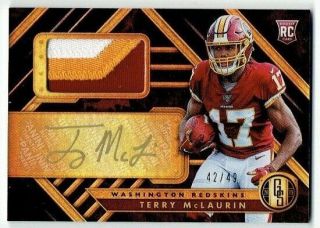Terry Mclaurin 2019 Gold Standard Rookie Patch Auto Gold Ink /49 - Redskins