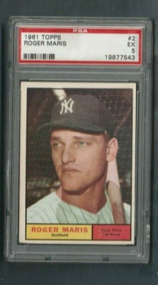 1961 Topps Roger Maris 2 Psa 5 Ex Yankees