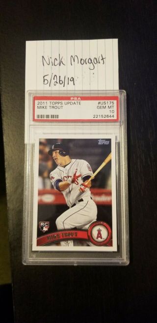 2011 Topps Update Mike Trout Us175 Psa 10 Gem