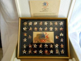 Olympic 1984 L.  A.  Limited Edition Pins Set Framed W/papers Series 2 21925