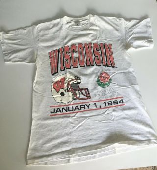 Medium Vintage Wisconsin Badgers Football Rose Bowl Champions 1994 T - Shirt