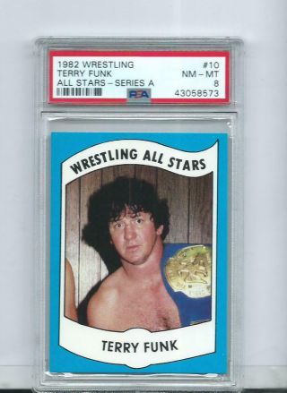 1982 Wrestling All Stars Terry Funk 10 Psa 8 Nm - Mt