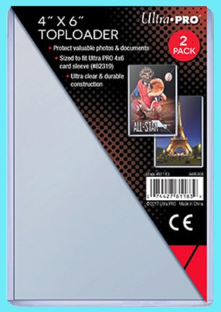 2 Ultra Pro 4x6 Toploaders Photo Sports Card Postcard Sleeve Rigid Holder