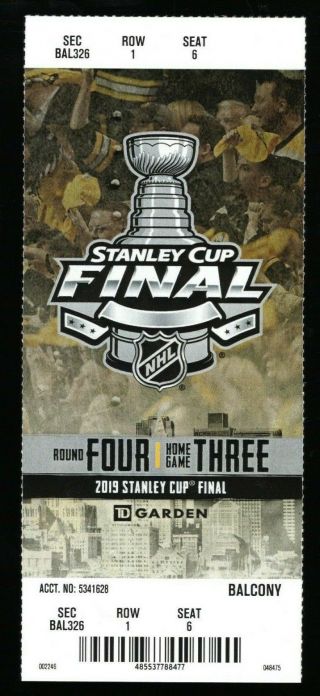 2019 Boston Bruins & St.  Louis Blues Game 5 Stanley Cup Finals Ticket