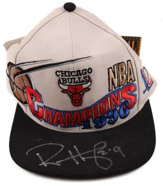 Ron Harper Bulls Nba 1996 Champions Logo Hat - Jsa