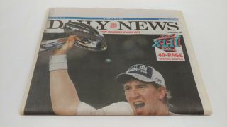 February 4 2008 Ny York Daily News Giants Bowl Champs Newspaper