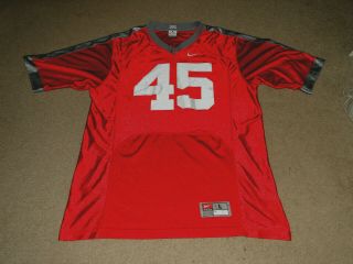 Ohio State Buckeyes 45 Ncaa Football Throwback Jersey By Nike All Sewn Size Lg