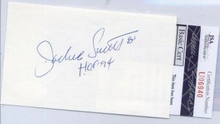 Jackie Smith " Hof 94 " (d.  2015) Cardinals Signed Index Card - Jsa