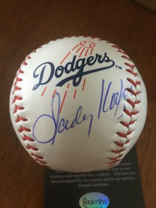 Sandy Koufax Hand Signed Autographed Official Mlb Dodgers Baseball W/coa