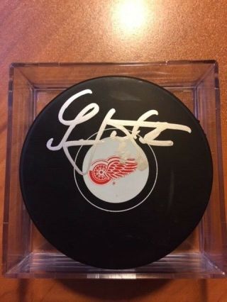Libor Sulak Hand Signed Autographed Detroit Red Wings Puck