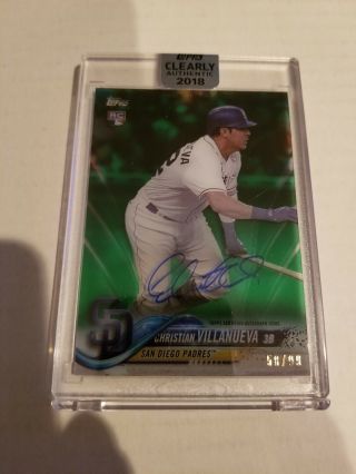 2018 Topps Clearly Authentic Christian Villanueva Green Parallel Rc Auto 58/99