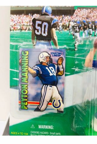 Peyton Manning Colts Vintage 1999 Rookie Starting Lineup figure with card NIB 3
