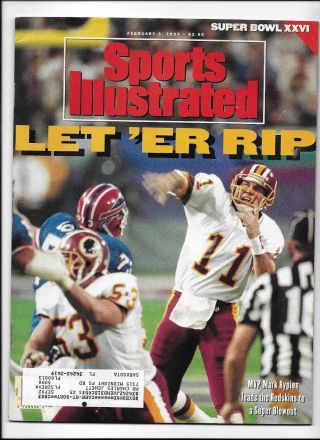 February 3,  1992 Mark Rypien Washington Redskins Bowl Sports Illustrated