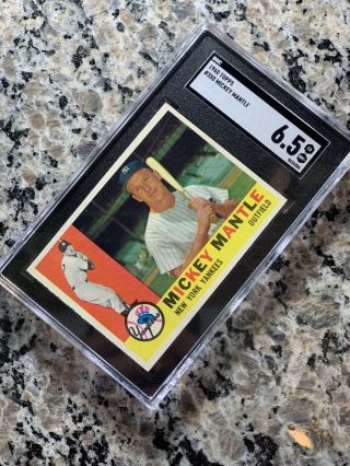 1960 Topps Mickey Mantle 350 Sgc 6.  5 Exmt,  Beautifully Centered Card Pmjs