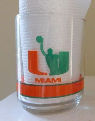 Miami Hurricane Big East Basketball Getty Vintage Drinking 4  Glass