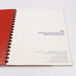 American Football Conference Media Information Book from 1970 3
