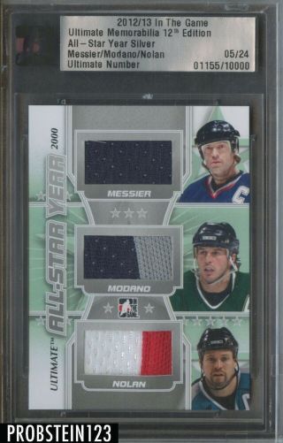 2012 - 13 In The Game Itg Ultimate Messier Modano Nolan Triple Patch 5/24