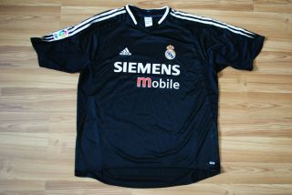 Size Xl Real Madrid Spain 2004/2005 Away Football Shirt Jersey Siemens Black